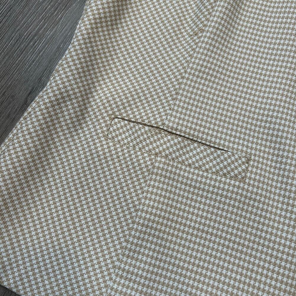 Ann Taylor Houndstooth Suit Set Beige Top Size 12 Pants Size 10 Office Chic - Picture 3 of 11